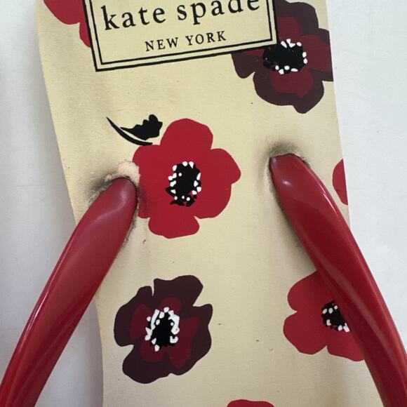 Kate Spade Nova Flip Flops Floral Print Thong Sandals Womens 7 Beachy Boho CLEAN - Picture 8 of 10